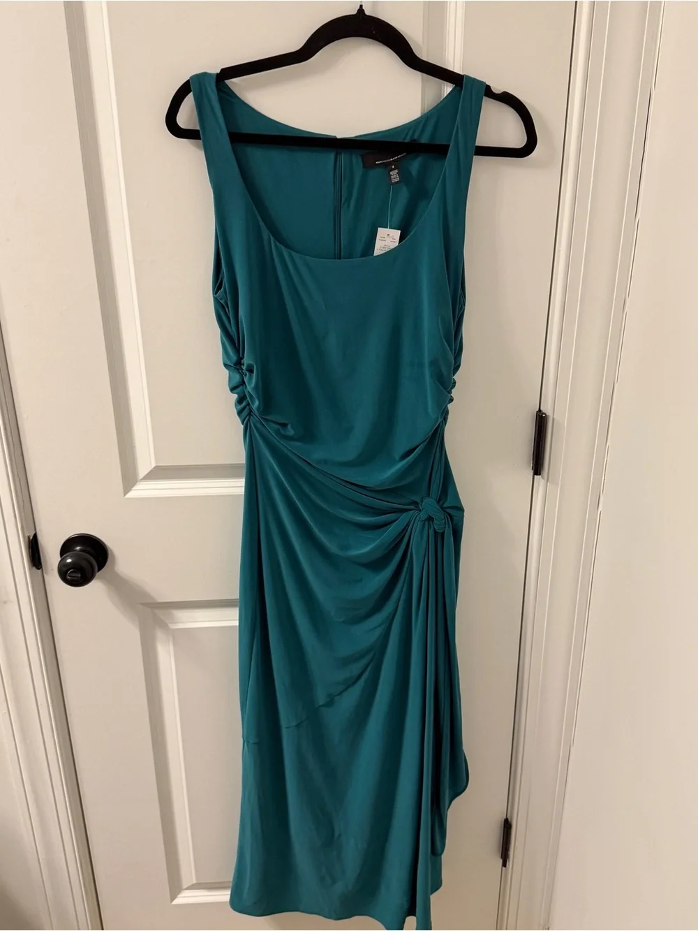 NWT $140 White House black market Scoop Neck Sarong Midi dress Sz 8